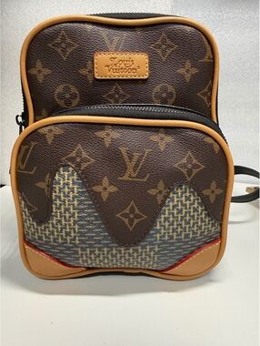 Custom Brown Monogram Mini Backpack Crossbody Bag Tan Black